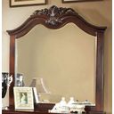 The appearance of Mandura Cherry Mirror designed by Furniture of America in the modern / contemporary interior design. This brown piece of furniture  was selected by 1StopBedrooms from Mandura Collection to add a touch of cosiness and style into your home. Sku: CM7260M. Material: Wood.
