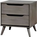 The appearance of Lennart Gray Nightstand designed by Furniture of America in the transitional interior design. This gray piece of furniture  was selected by 1StopBedrooms from Lennart Collection to add a touch of cosiness and style into your home. Sku: CM7386GY-N. Material: Wood.