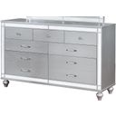 The appearance of Brachium Silver Dresser designed by Furniture of America in the modern / contemporary interior design. This brown piece of furniture was selected by 1StopBedrooms from Brachium Collection to add a touch of cosiness and style into your home. Sku: CM7977SV-D. Material: Wood.
