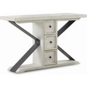 The appearance of Coming Home Friendship 3 Drawer Sofa Table In Chalk designed by Legacy Classic in the country / farmhouse interior design. This chalk piece of furniture  was selected by 1StopBedrooms from Coming Home Collection to add a touch of cosiness and style into your home. Sku: TY926-826. Material: Oak Veneer.