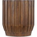 Commerce and Market Gears Round End Table In Medium Wood