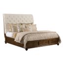 The appearance of Commonwealth Herndon Queen Upholstered Bed In Warm Brunette designed by Kincaid in the modern / contemporary interior design. This warm brunette piece of furniture was selected by 1StopBedrooms from Commonwealth Collection to add a touch of cosiness and style into your home. Sku: 161-313;161-314. Bed Size: Queen. Material: Solid Wood. Bed Type: Upholstered Bed.