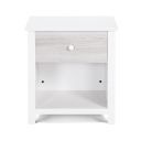 The appearance of Connelly Nightstand In White and Rockport Gray designed by Olive and Opie in the transitional interior design. This white/rockport gray piece of furniture was selected by 1StopBedrooms from Connelly Collection to add a touch of cosiness and style into your home. Sku: 27502-WH. Material: Wood.