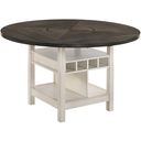 The appearance of Conner Counter Height Table (Chalk/Grey) designed by Crown Mark in the transitional interior design. This gray piece of furniture  was selected by 1StopBedrooms from Conner Collection to add a touch of cosiness and style into your home. Sku: 2849CG-T-TOP;2849CG-T-LEG. Table Top Shape: Round. Size: 60".