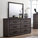 The appearance of Conwy Dresser In Gray designed by Furniture of America in the modern / contemporary interior design. This gray piece of furniture  was selected by 1StopBedrooms from Conwy Collection to add a touch of cosiness and style into your home. Sku: CM7549D. Material: Wood.