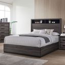 The appearance of Conwy Queen Bed In Gray designed by Furniture of America in the modern / contemporary interior design. This gray piece of furniture  was selected by 1StopBedrooms from Conwy Collection to add a touch of cosiness and style into your home. Sku: CM7549Q-HBFB;CM7549Q-R. Bed Type: Platform Bed. Material: Wood. Bed Size: Queen.