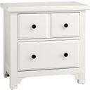 The appearance of Cool Farmhouse 2 Drawer Night Stand In Soft White designed by Vaughan Bassett in the transitional interior design. This soft white piece of furniture was selected by 1StopBedrooms from Cool Farmhouse Collection to add a touch of cosiness and style into your home. Sku: 804-227. Material: Wood.