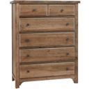 The appearance of Cool Farmhouse 5 Drawer Chest In Natural designed by Vaughan Bassett in the transitional interior design. This natural piece of furniture was selected by 1StopBedrooms from Cool Farmhouse Collection to add a touch of cosiness and style into your home. Sku: 800-115. Material: Wood.