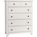 The appearance of Cool Farmhouse 5 Drawer Chest In Soft White designed by Vaughan Bassett in the transitional interior design. This soft white piece of furniture was selected by 1StopBedrooms from Cool Farmhouse Collection to add a touch of cosiness and style into your home. Sku: 804-115. Material: Wood.