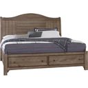 The appearance of Cool Farmhouse Queen Sleigh Bed With Storage Footboard In Grey designed by Vaughan Bassett in the transitional interior design. This grey piece of furniture  was selected by 1StopBedrooms from Cool Farmhouse Collection to add a touch of cosiness and style into your home. Sku: 801-553;801-050B;801-502;TT-555T. Bed Type: Sleigh Bed. Material: Wood. Bed Size: Queen.