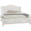 Cool Farmhouse Queen Sleigh Bed With Storage Footboard In Soft White