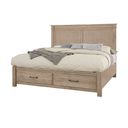 Cool Rustic Queen Mansion Bed with Footboard Storage In Clear Maple