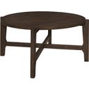 The appearance of Cota Round Solid Wood Coffee Table Dark Brown designed by Coaster in the transitional interior design. This dark brown piece of furniture  was selected by 1StopBedrooms from Cota Collection to add a touch of cosiness and style into your home. Sku: 708288. Material: Wood.
