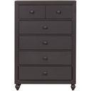 The appearance of Cottage View Dark Gray 5 Drawer Chest designed by Liberty in the transitional interior design. This gray piece of furniture was selected by 1StopBedrooms from Cottage View Collection to add a touch of cosiness and style into your home. Sku: 423-BR40. Material: Wood.