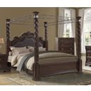 The appearance of Coventry Canopy Bed (Queen) designed by Bernell in the traditional interior design. This mahogany piece of furniture  was selected by 1StopBedrooms from Coventry Collection to add a touch of cosiness and style into your home. Sku: 1988-108HQ;1988-106FQ;1988-POSTS;1988-106CAN;1988-106RL. Bed Type: Canopy Bed. Bed Size: Queen. Material: Poplar.