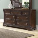 The appearance of Coventry Dresser In Warm Cherry designed by Bernell in the traditional interior design. This warm cherry piece of furniture  was selected by 1StopBedrooms from Coventry Collection to add a touch of cosiness and style into your home. Sku: 1988-130. Material: Wood.