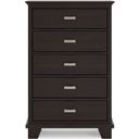 The appearance of Covetown Chest Of Drawers In Dark Brown designed by Signature Design by Ashley in the modern / contemporary interior design. This dark brown piece of furniture  was selected by 1StopBedrooms from Covetown Collection to add a touch of cosiness and style into your home. Sku: B441-46. Material: Wood.