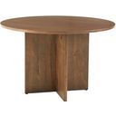 The appearance of Crafted 48 Inch Round Table With Wood Base In Medium Cherry designed by Artisan & Post in the transitional interior design. This medium cherry piece of furniture was selected by 1StopBedrooms from Crafted Cherry Collection to add a touch of cosiness and style into your home. Sku: 151-048;151-148. Table Top Shape: Round. Material: Wood. Size: 48".