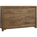 The appearance of Crafted 7 Drawer Dresser In Medium Cherry designed by Artisan & Post in the transitional interior design. This medium cherry piece of furniture was selected by 1StopBedrooms from Crafted Cherry Collection to add a touch of cosiness and style into your home. Sku: 151-003. Material: Wood.