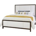 Crafted Dark Cherry Queen Upholstered Bed In White Fabric