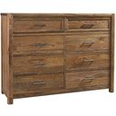 The appearance of Crafted Oak 8 Drawer Dresser In Natural designed by Vaughan Bassett in the transitional interior design. This natural piece of furniture  was selected by 1StopBedrooms from Crafted Oak Collection to add a touch of cosiness and style into your home. Sku: 790-003. Material: Wood.