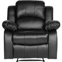 The appearance of Cranley Black Reclining Chair designed by Homelegance in the modern / contemporary interior design. This black piece of furniture was selected by 1StopBedrooms from Cranley Collection to add a touch of cosiness and style into your home. Sku: 9700BLK-1. Material: Faux Leather.