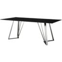 The appearance of Cressida Glass and Stainless Steel Rectangular Dining Room Table designed by Armen Living in the modern / contemporary interior design. This black piece of furniture was selected by 1StopBedrooms from Cressida Collection to add a touch of cosiness and style into your home. Sku: LCCSDIBLTOP;LCCSDIBLBASE. Material: Fabric. Table Top Shape: Rectangular. Size: 79".