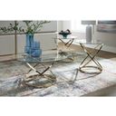 The appearance of Crimonti Table Set of 3 In Champagne designed by Signature Design by Ashley in the modern / contemporary interior design. This champagne piece of furniture  was selected by 1StopBedrooms from Crimonti Collection to add a touch of cosiness and style into your home. Sku: T273-13. Material: Glass.