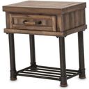 The appearance of Crossings Reclaimed Barn Nightstand KI-CRSG040-217 designed by Michael Amini in the rustic / southwestern interior design. This reclaimed barn piece of furniture was selected by 1StopBedrooms from Crossings Collection to add a touch of cosiness and style into your home. Sku: KI-CRSG040-217. Material: Acacia Wood.