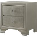 The appearance of Crown Mark Lyssa Night Stand In Champagne designed by Crown Mark in the modern / contemporary interior design. This champagne piece of furniture  was selected by 1StopBedrooms from Lyssa Collection to add a touch of cosiness and style into your home. Sku: B4300-2. Material: MDF.