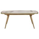 The appearance of Croyden 73-Inch Rectangular Dining Table In Weathered Natural designed by Coaster in the transitional interior design. This weathered natural piece of furniture was selected by 1StopBedrooms from Croyden Collection to add a touch of cosiness and style into your home. Sku: 193731B1;193731B2. Material: MDF. Table Top Shape: Rectangular. Size: 35" x 70".