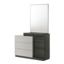 Cube Dresser and Mirror In Light Grey