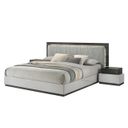 Cube Queen Bed In Light Grey