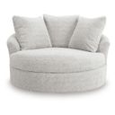 Cuddlesome Oversized Swivel Accent Chair In Arctic