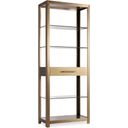 The appearance of Curata Brushed Brass Metal Bunching Bookcase designed by Hooker in the modern / contemporary interior design. This gold piece of furniture  was selected by 1StopBedrooms from Curata Collection to add a touch of cosiness and style into your home. Sku: 1600-10445-MTL1. Material: Metal.