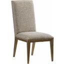 The appearance of Cypress Point Devereaux Upholstered Side Chair Set of 2 In Gray designed by Tommy Bahama in the transitional interior design. This gray piece of furniture was selected by 1StopBedrooms from Cypress Point Collection to add a touch of cosiness and style into your home. Sku: 561-880-01. Material: Wood.