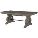 The appearance of Tinley Park Dove Tail Grey Rectangular Dining Table designed by Magnussen in the transitional interior design. This brown piece of furniture was selected by 1StopBedrooms from Tinley Park Collection to add a touch of cosiness and style into your home. Sku: D4646-20T;D4646-20B. Table Top Shape: Rectangular. Material: Pine. Size: 40" x 80".