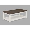 The appearance of Dakota Coffee Table with Casters In Chalk designed by Crown Mark in the transitional interior design. This chalk piece of furniture  was selected by 1StopBedrooms from Dakota Collection to add a touch of cosiness and style into your home. Sku: 3713CG-01. Material: MDF.
