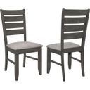 The appearance of Dalila Ladder Back Side Chair Set of 2 In Grey and Dark Grey designed by Coaster in the transitional interior design. This dark grey piece of furniture  was selected by 1StopBedrooms from Dalila Collection to add a touch of cosiness and style into your home. Sku: 102722GRY. Material: Wood.