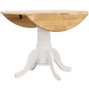 The appearance of Allison Drop Leaf Round Dining Table Natural Brown and White designed by Coaster in the country / farmhouse interior design. This white piece of furniture was selected by 1StopBedrooms from Allison Collection to add a touch of cosiness and style into your home. Sku: 4241B1;4241B2. Table Top Shape: Round. Material: Wood. Size: 40" x 40".
