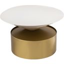The appearance of Damon Coffee Table In White/Brushed Brass designed by Meridian in the modern / contemporary interior design. This white piece of furniture  was selected by 1StopBedrooms from Damon Collection to add a touch of cosiness and style into your home. Sku: 268-C. Material: Iron.