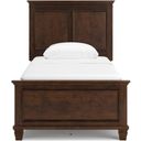 The appearance of Danabrin Rich Brown Cherry Twin Panel Bed designed by Signature Design by Ashley in the transitional interior design. This brown piece of furniture was selected by 1StopBedrooms from Danabrin Collection to add a touch of cosiness and style into your home. Sku: B685-53;B685-52;B685-86. Bed Type: Panel Bed. Material: Wood. Bed Size: Twin.
