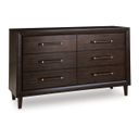 The appearance of Dantenton Dresser In Merlot designed by Signature Design by Ashley in the transitional interior design. This merlot piece of furniture was selected by 1StopBedrooms from Dantenton Collection to add a touch of cosiness and style into your home. Sku: B611-31. Material: Wood.
