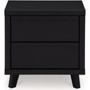 The appearance of Danziar Black Two Drawer Night Stand designed by Signature Design by Ashley in the modern / contemporary interior design. This black piece of furniture  was selected by 1StopBedrooms from Danziar Collection to add a touch of cosiness and style into your home. Sku: B1013-92. Material: Wood.