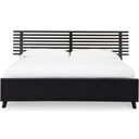 The appearance of Danziar King Slat Panel Bed In Black designed by Signature Design by Ashley in the modern / contemporary interior design. This black piece of furniture was selected by 1StopBedrooms from Danziar Collection to add a touch of cosiness and style into your home. Sku: B100-14;B1013-158;B1013-56;B1013-95. Bed Type: Panel Bed. Material: Wood. Bed Size: King.