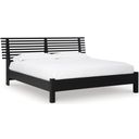 The appearance of Danziar King Slat Panel Bed In Black designed by Signature Design by Ashley in the modern / contemporary interior design. This black piece of furniture was selected by 1StopBedrooms from Danziar Collection to add a touch of cosiness and style into your home. Sku: B100-14;B1013-156;B1013-158. Bed Type: Panel Bed. Material: Wood. Bed Size: King.
