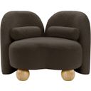 The appearance of Daphne Boucle Fabric Chair In Natural Brown and Black designed by Meridian in the modern / contemporary interior design. This natural brown and black piece of furniture was selected by 1StopBedrooms from Daphne Collection to add a touch of cosiness and style into your home. Sku: 44003Brown-C. Material: Boucle.