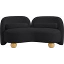 Daphne Chenille Fabric Loveseat In Black and Natural