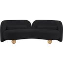 Daphne Chenille Fabric Sofa In Black and Natural