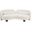 Daphne Chenille Fabric Sofa In Natural and Cream and Black